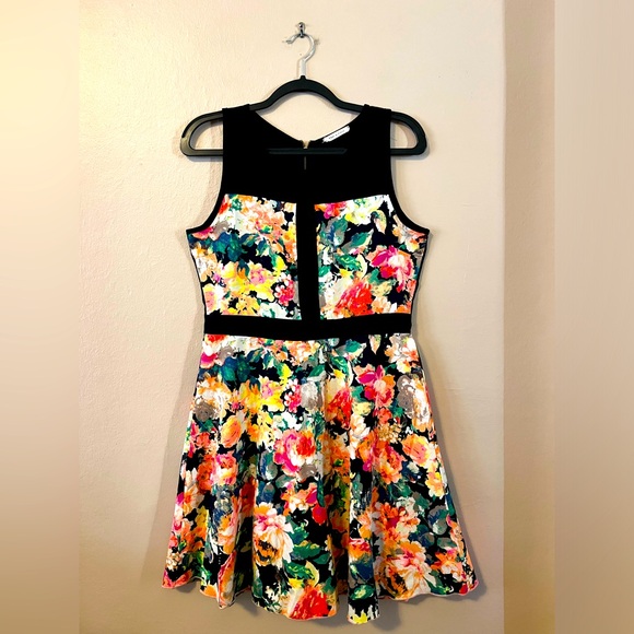 Tea n Rose Sleeveless Floral Dress L - Picture 1 of 12